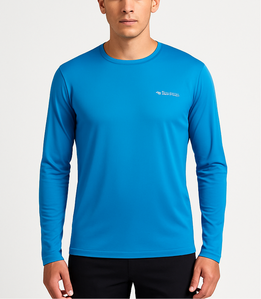 Camiseta cuello redondo Columbia 🔷 color azul manga larga Talla S