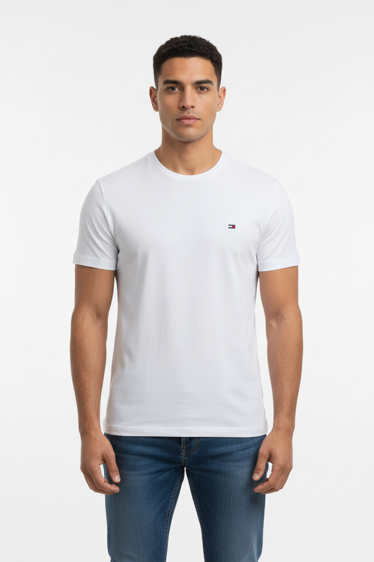 Camiseta cuello Redondo Tommy Hilfiger 🇺🇸 color blanco Talla L Entalle Regular