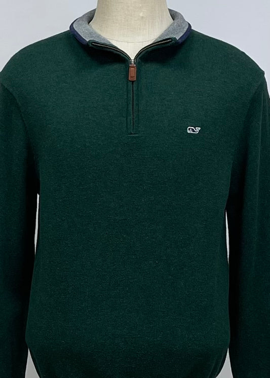 Sueter Jersey Vineyard Vines 🐳 color verde oscuro con logo tradicional Tela algodón Pima Talla S