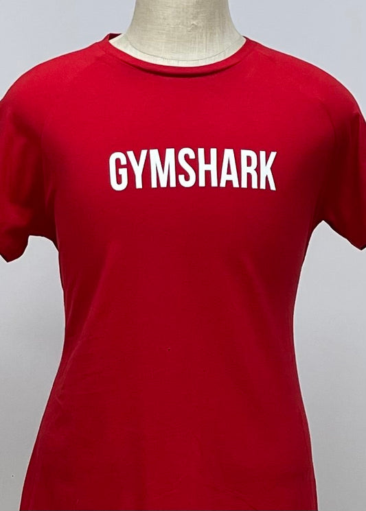 Camiseta de redondo Gymshark 🏋🏽 color rojo y logo en blanco Talla XL