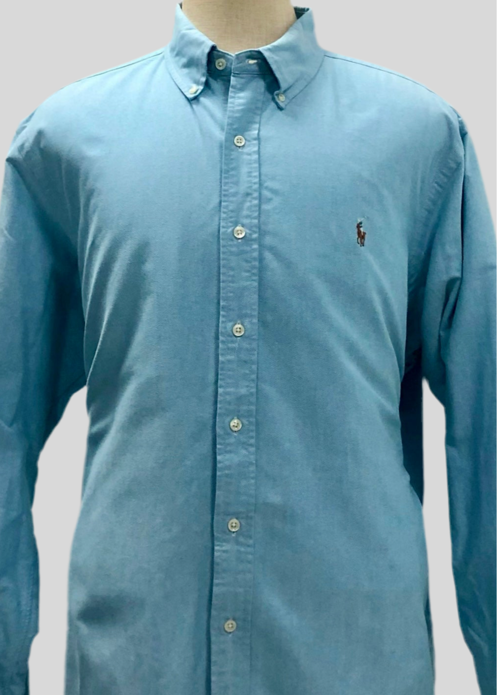 Camisa de botones Polo Ralph Lauren 🏇🏼 Oxford en color celeste Talla XXL Entalle Clásico (ver descripción)