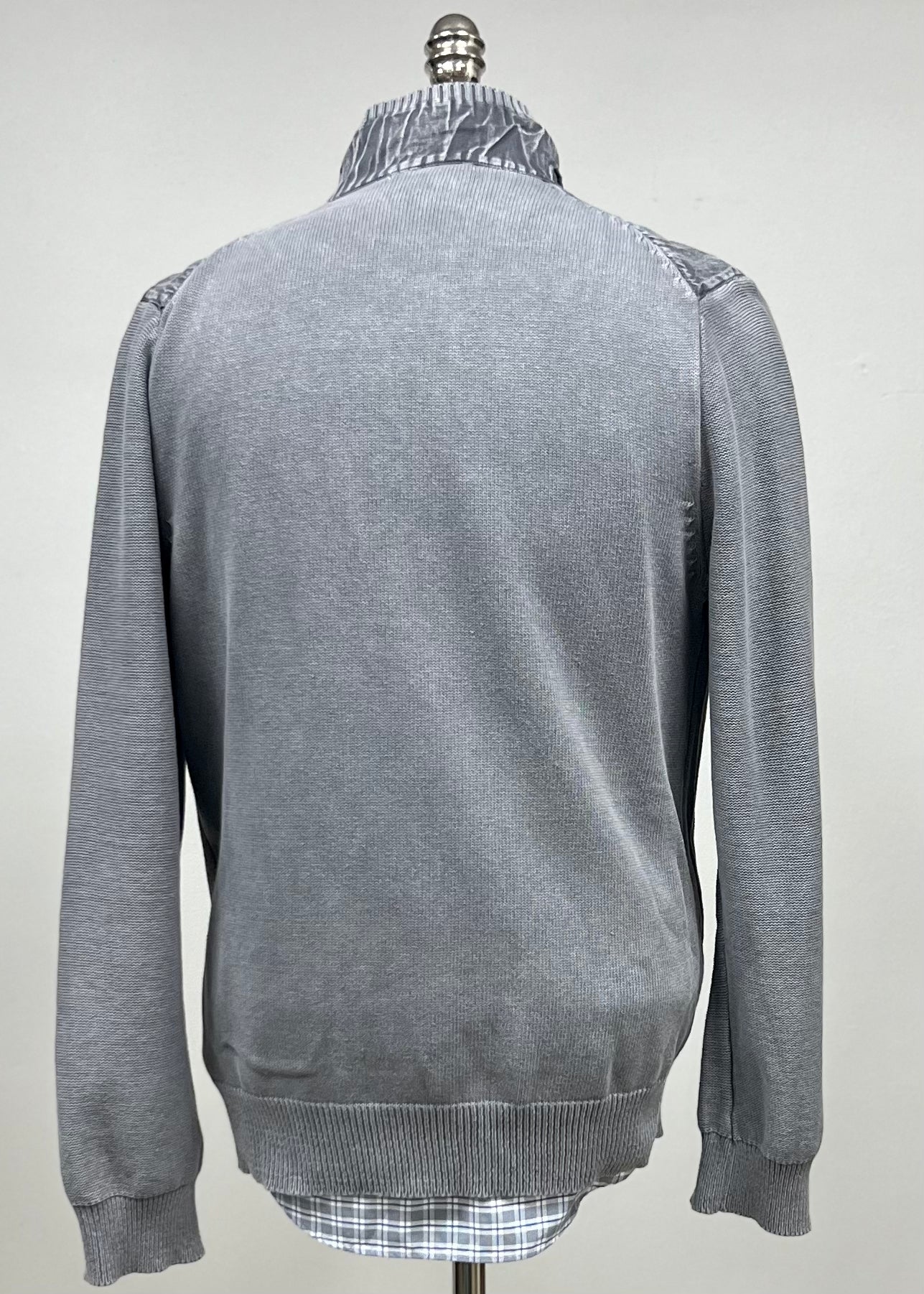 Sueter Jersey Calvin Klein 🇺🇸 color gris con zipper completo Talla L