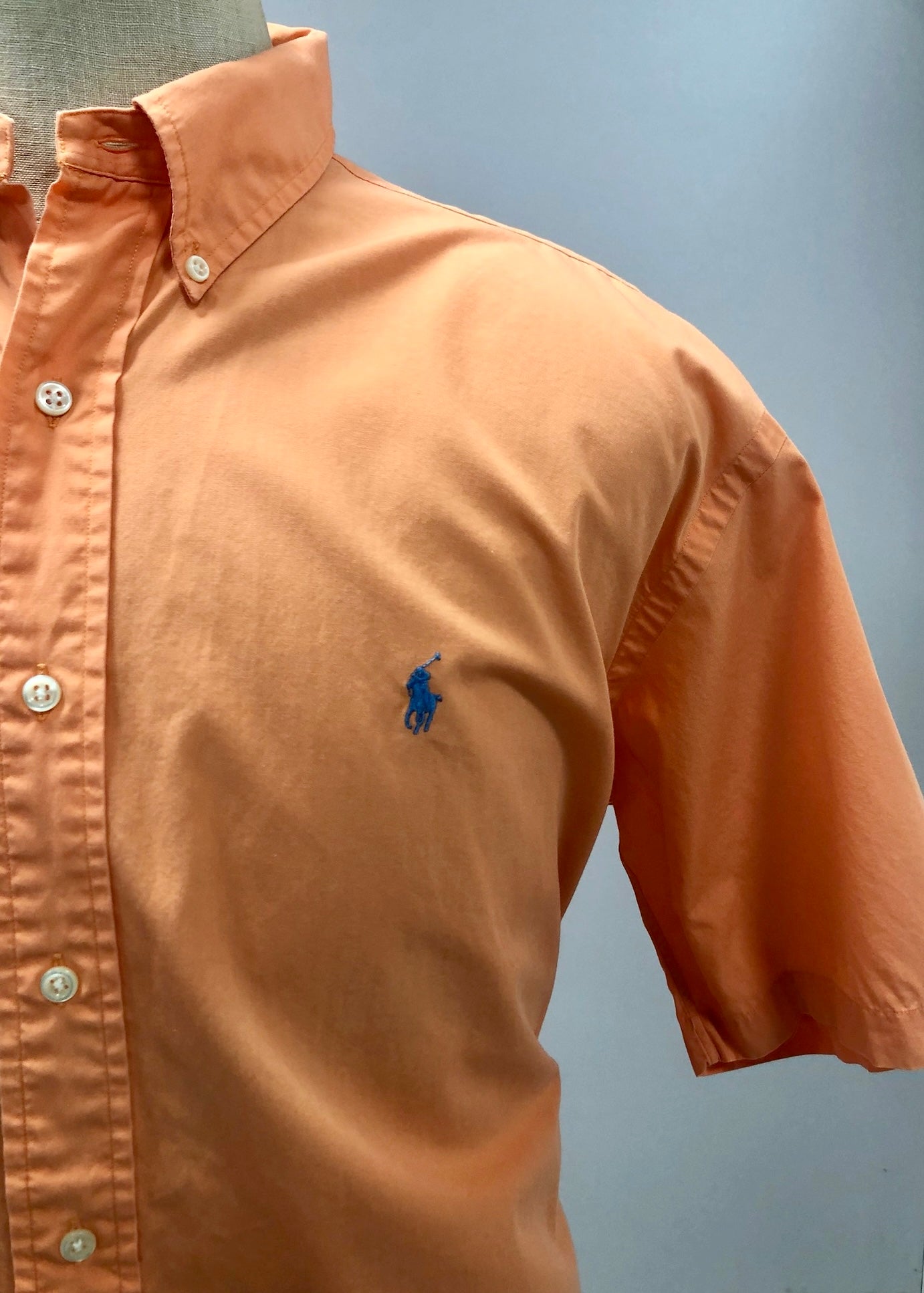 Camisa de botones Polo Ralph Lauren 🏇🏼  en color naranja claro Talla XL Entalle Regular
