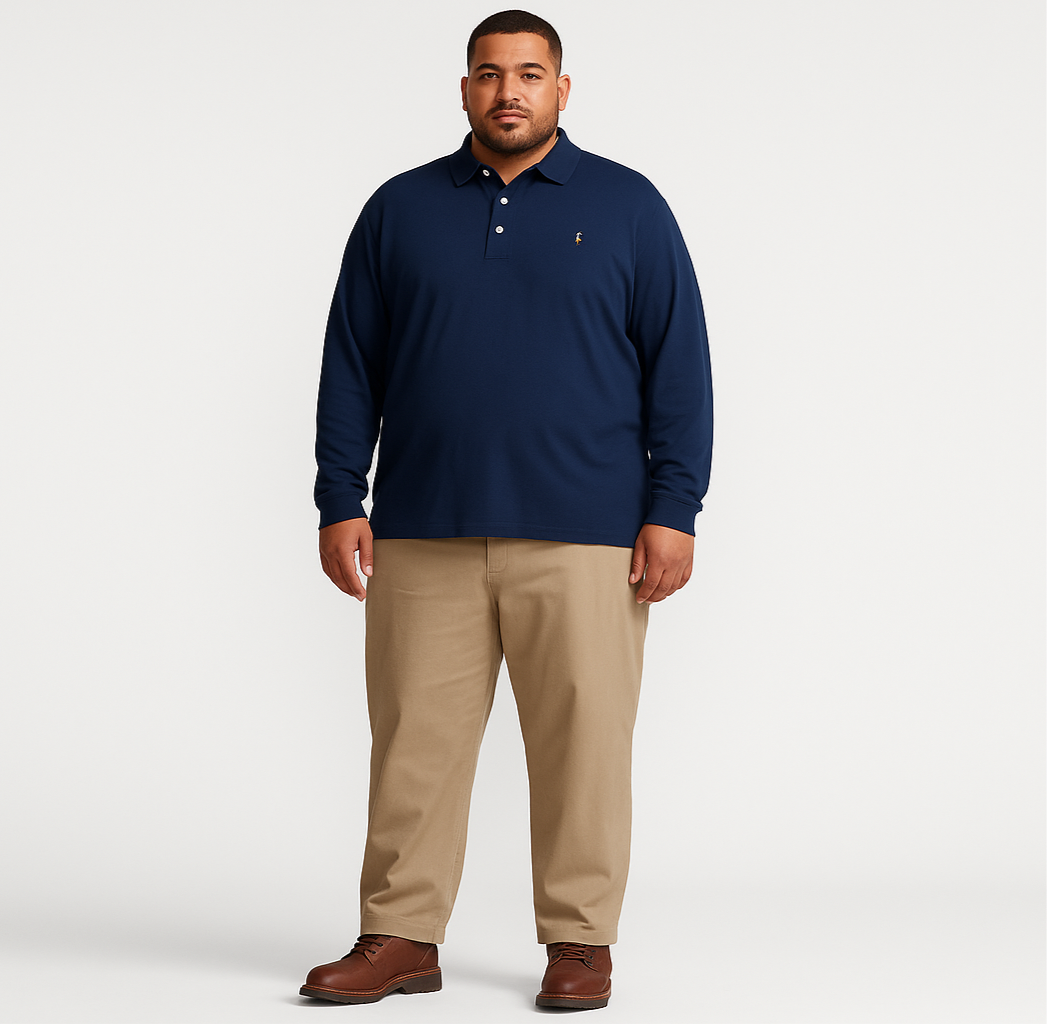 Camiseta Polo Ralph Lauren 🏇🏼color azul navy Manga larga Talla 3XL Entalle Regular (ver descripción)