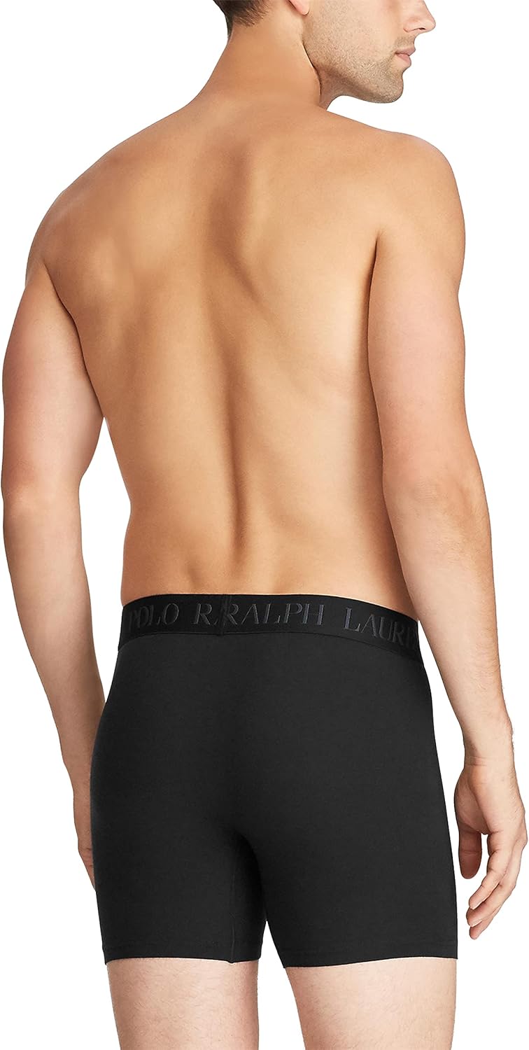 Paquete de 3 Boxer Briefs Polo Ralph Lauren 🏇🏼 4D Flex Tela algodón stretch color negro Talla L