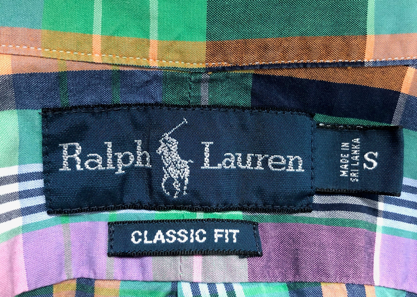 Camisa Polo Ralph Lauren 🏇🏼 de cuadros tartán en color azul, verde, rojo y blanco Talla S Entalle Clásico