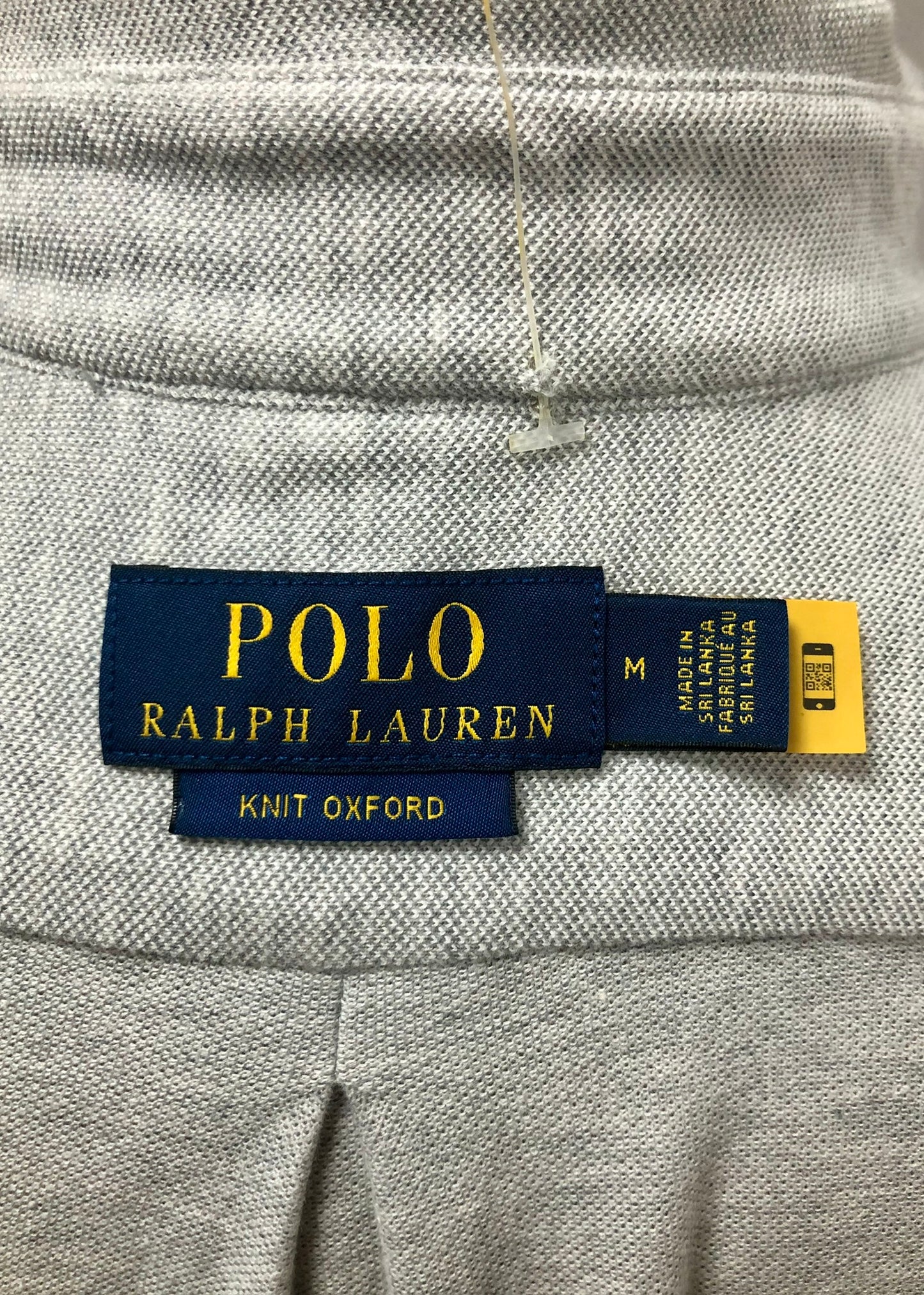 Camisa Polo Ralph Lauren 🏇🏼 Tela camiseta (Knit Oxford) en color gris claro Talla S Entalle Regular
