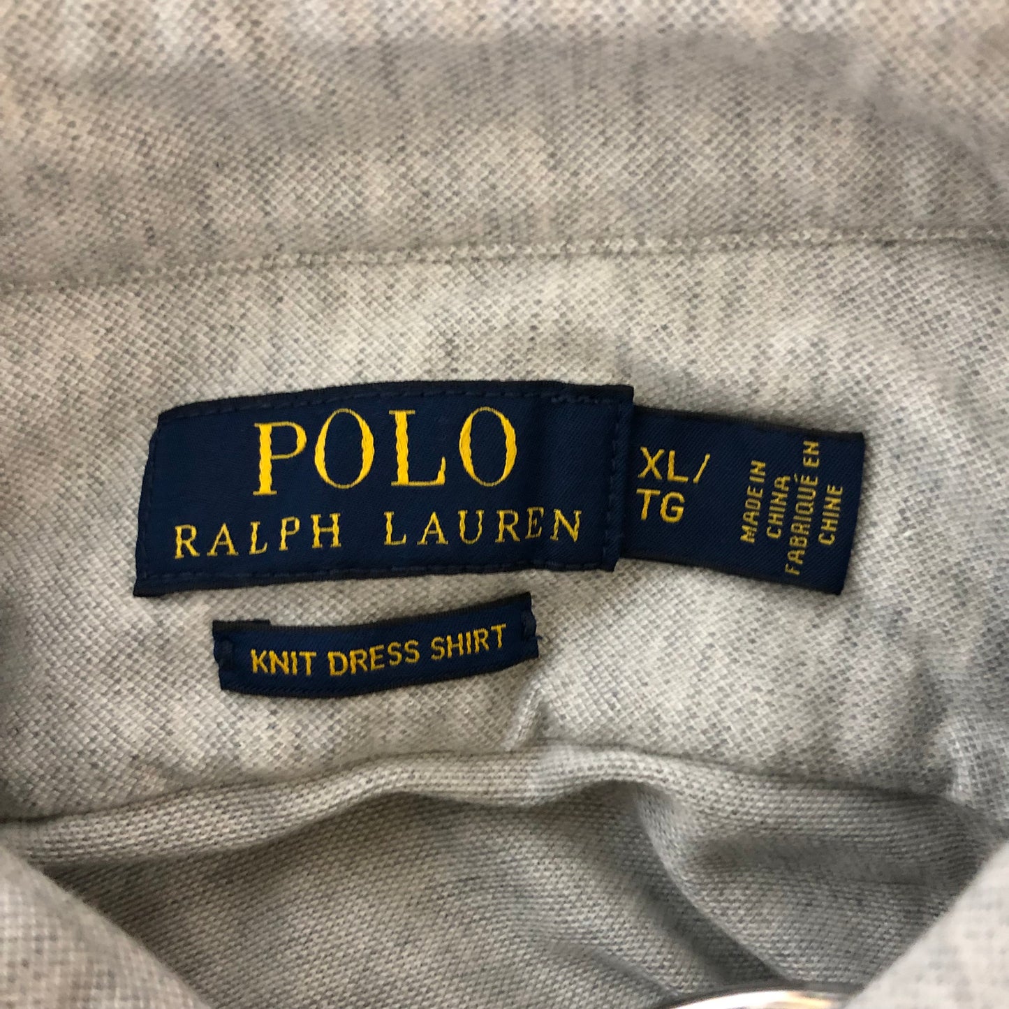 Camisa Polo Ralph Lauren 🏇🏼 Tela camiseta (Knit Oxford) en color gris Talla XL Entalle Regular