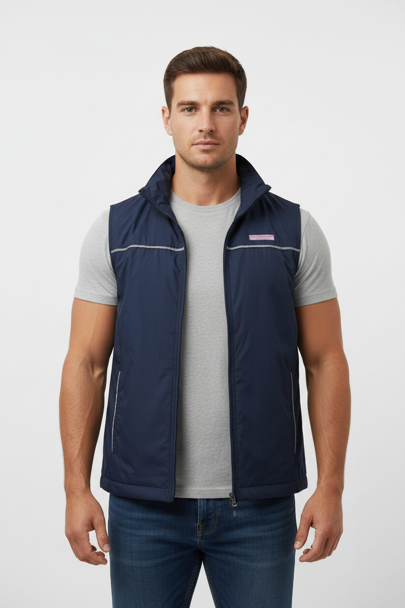 Chaleco Vineyard Vines 🐳 Color azul navy con zipper completo Talla M (ver descripción)