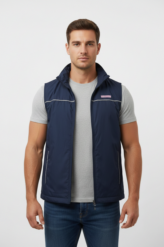 Chaleco Vineyard Vines 🐳 Color azul navy con zipper completo Talla M (ver descripción)