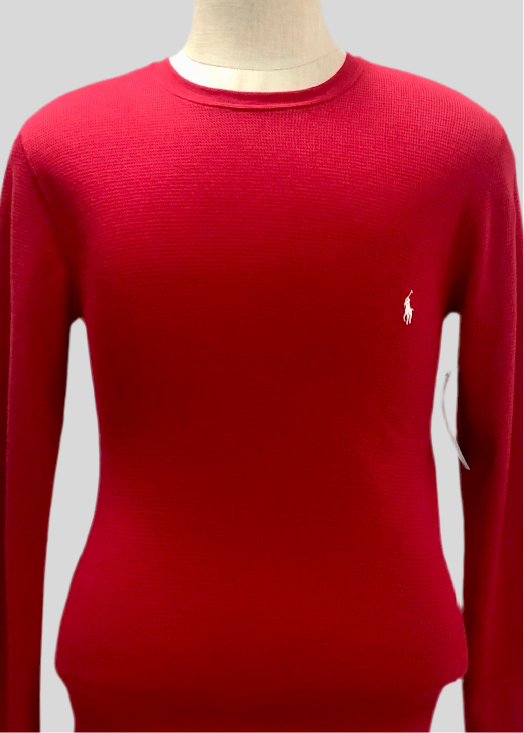 Camiseta cuello redondo Polo Ralph Lauren 🏇🏼 Waffle color rojo manga larga Talla S