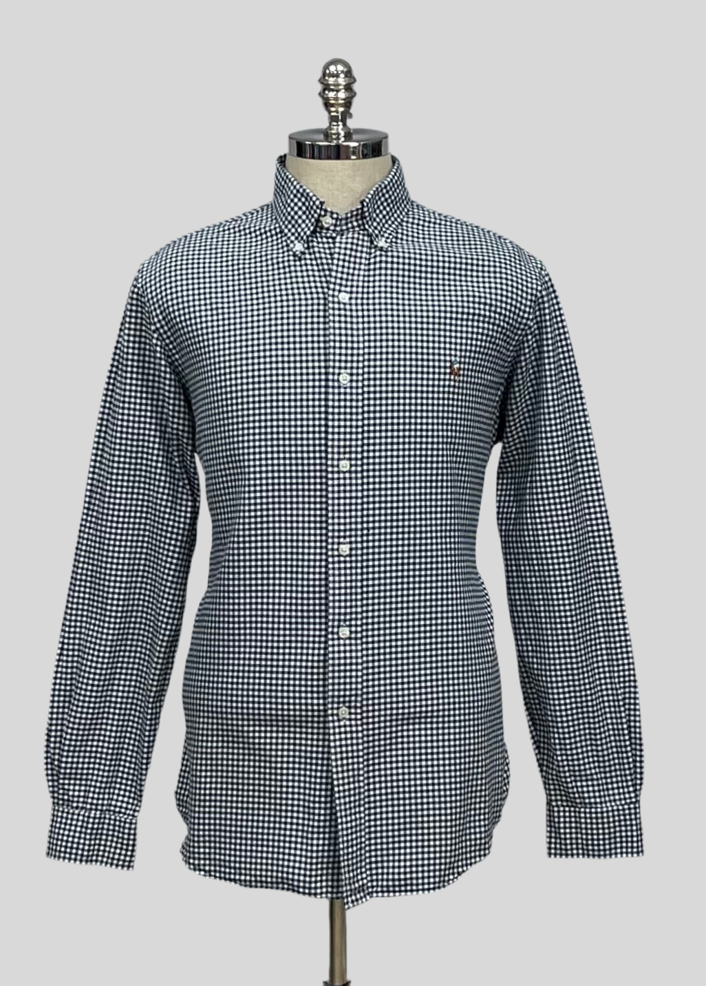 Camisa Polo Ralph Lauren 🏇🏼 con patron de cuadros gingham negro y blanco Talla L Entalle Regular