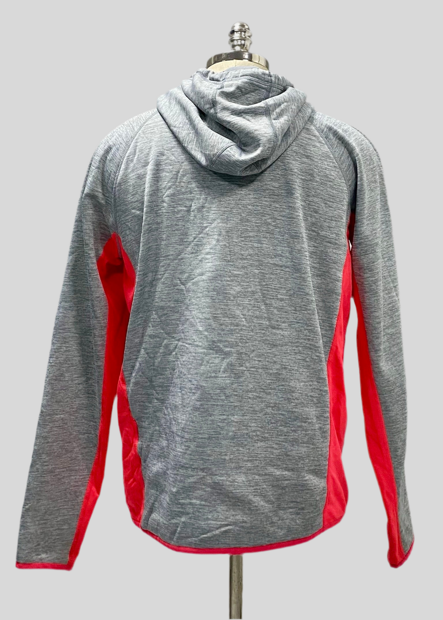 Sudadera Hoodie Under Armour 🏋🏽 color gris claro y naranja neon Talla L