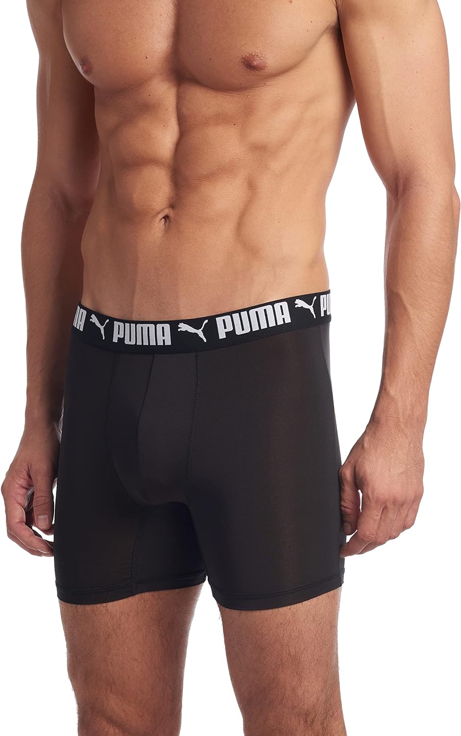 Combo de 3 Boxers Briefs Puma 🐆 Tela Performance color Negro y logo blanco Talla S