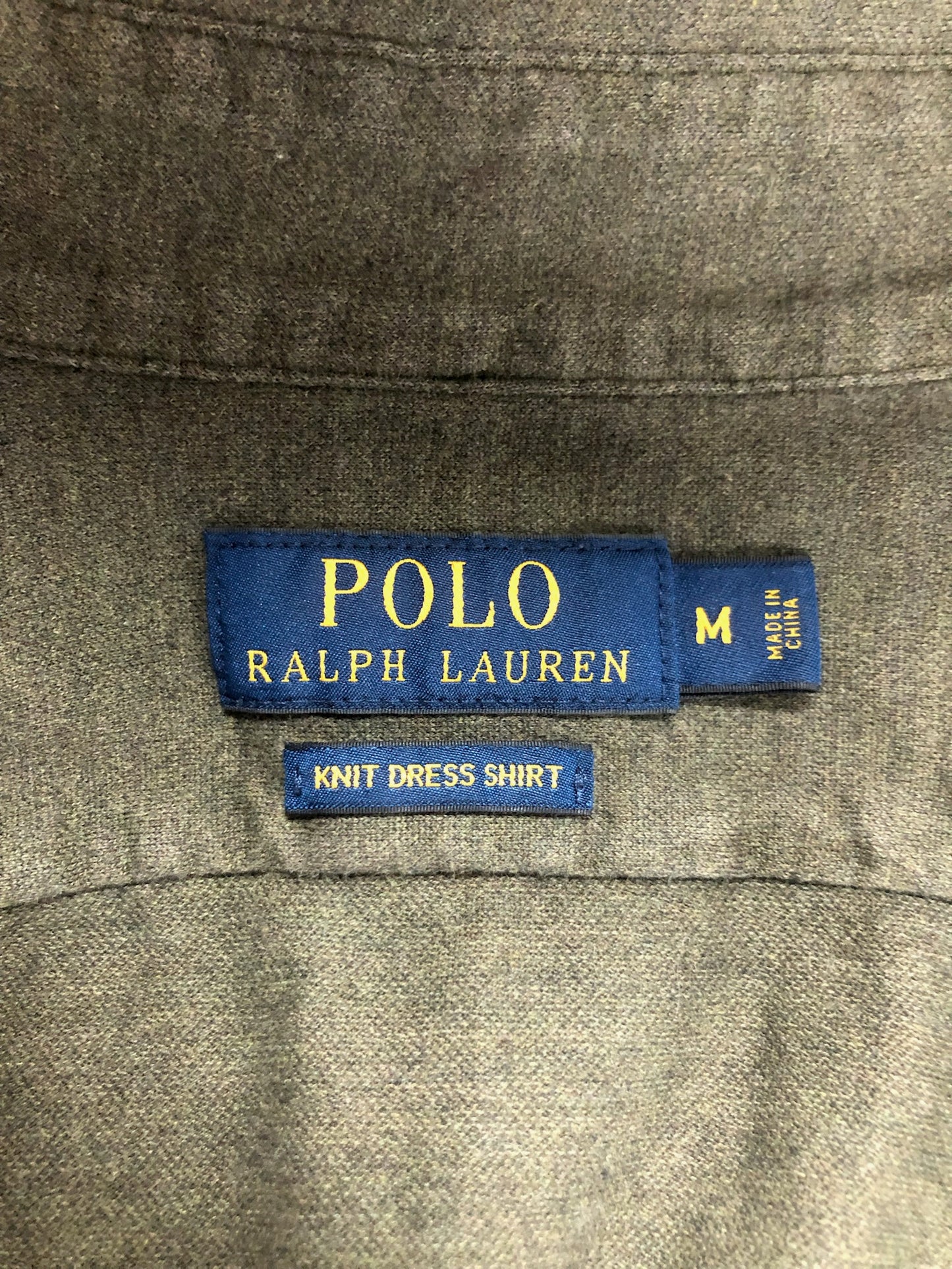 Camisa Polo Ralph Lauren 🏇🏼 Tela camiseta (Knit Oxford) en color verde oliva Talla S Entalle Regular