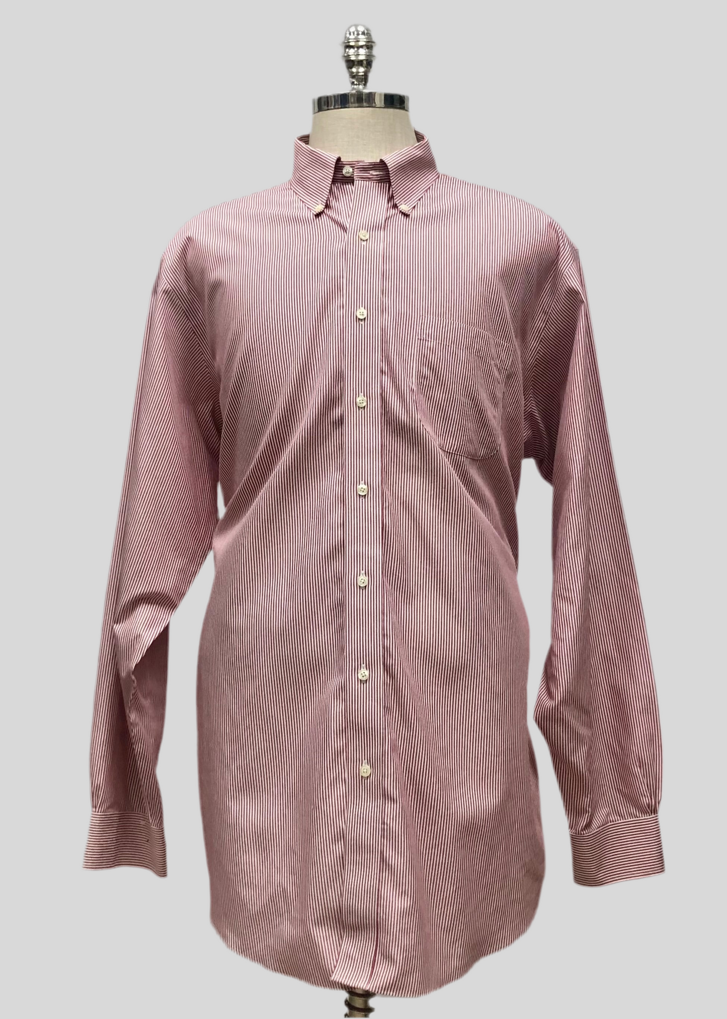 Camisa Brooks Brothers 🐑 color blanco con rayas en rojo Talla XXL Entalle Regular