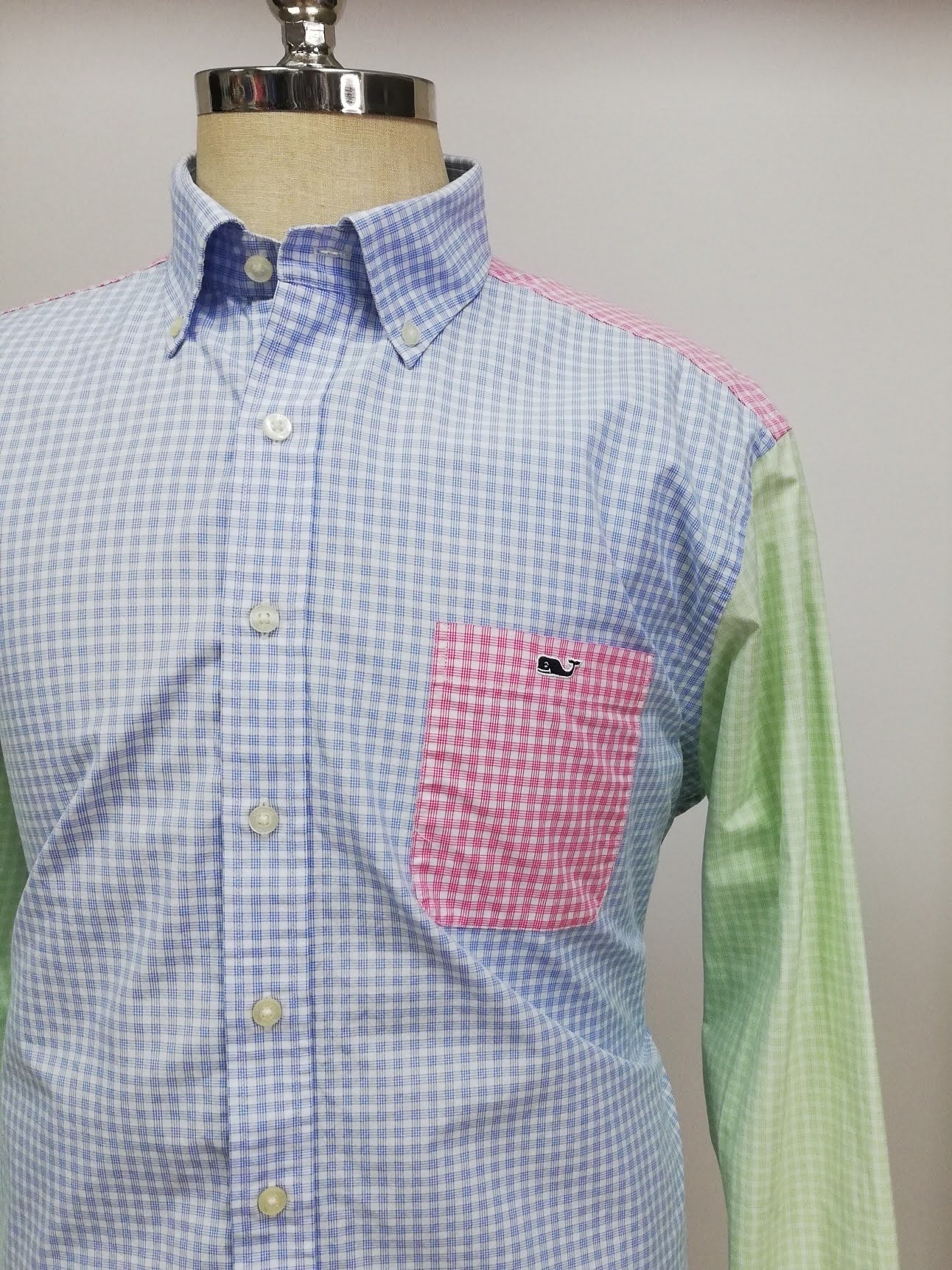 Camisa de botones Vineyard Vines 🐳 con patrón de cuadros multicolor Talla XL Entalle Slim Fit