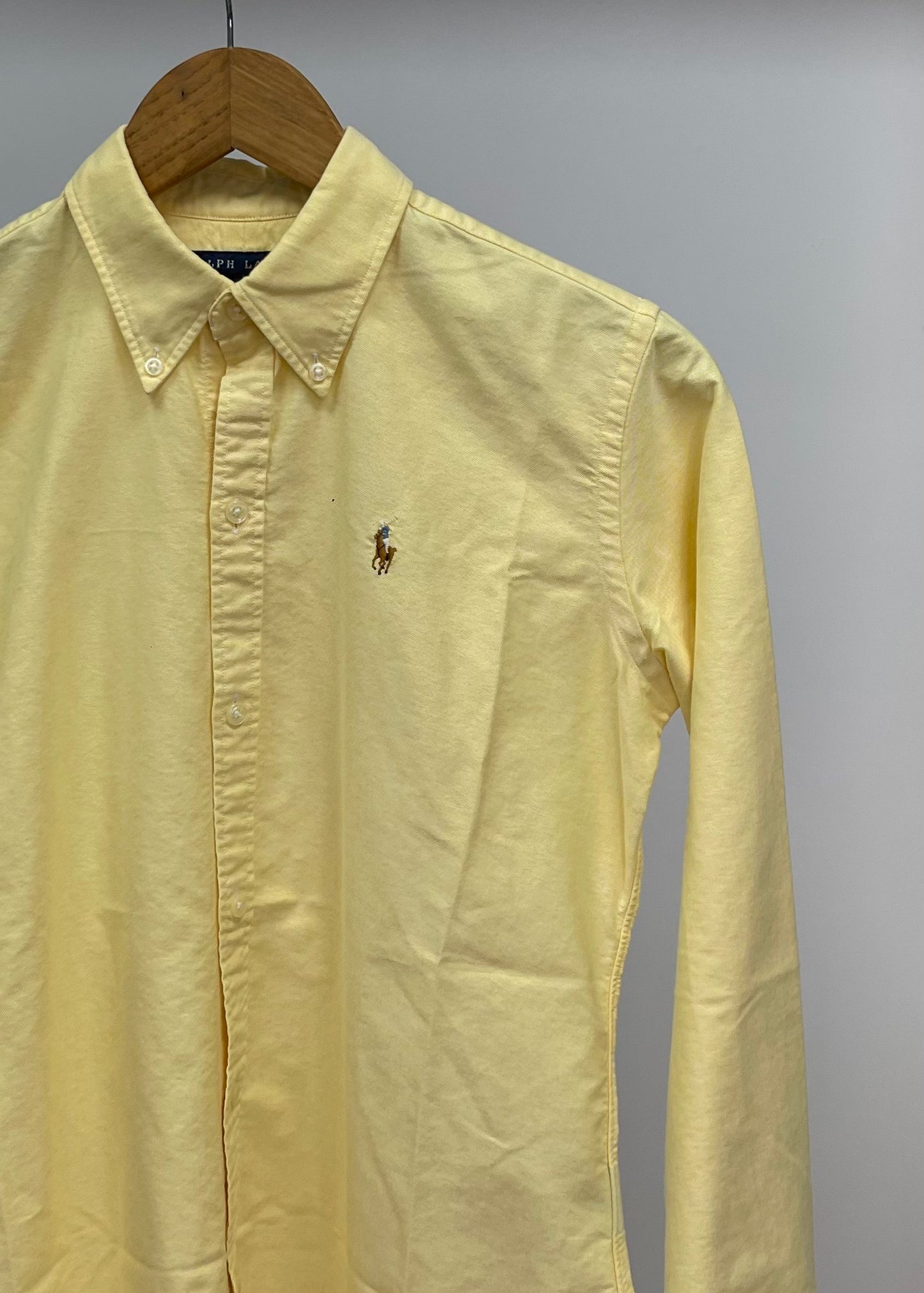 Camisa de mujer Polo Ralph Lauren 🏇🏼 Oxford color amarillo Talla S Entalle Slim Fit