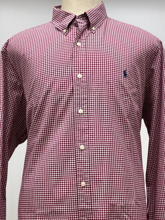 Camisa Polo Ralph Lauren 🏇🏼 con patron de cuadros gingham rojo y blanco Talla XXL Entalle Regular