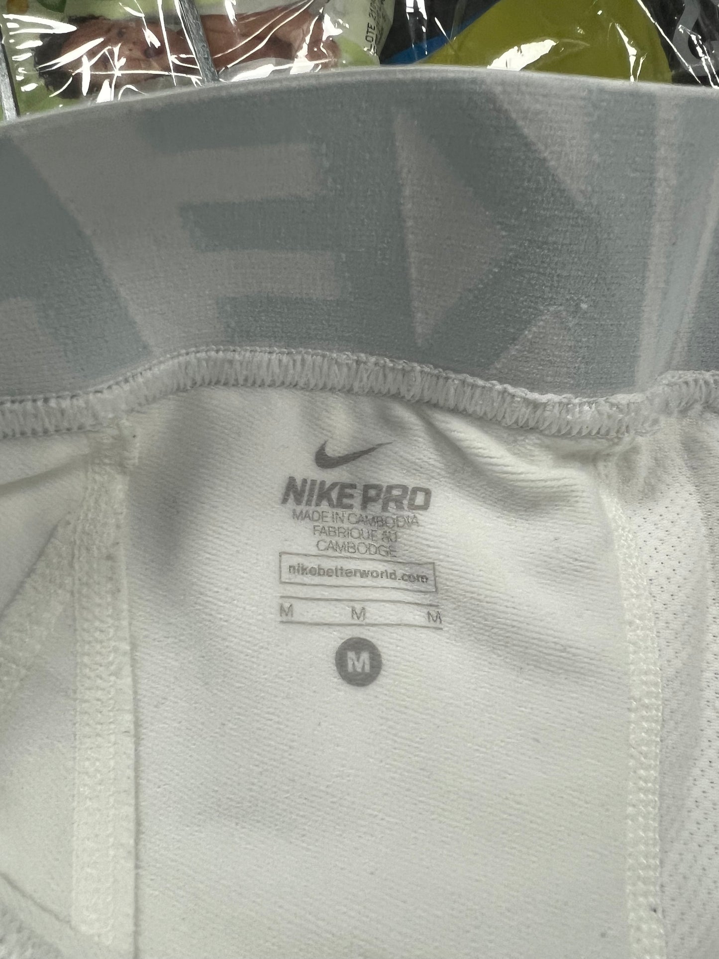 Malla de entrenamiento licra Nike ✔️ Pro Dri-FIT para hombre en Color blanco cintura gris Talla M