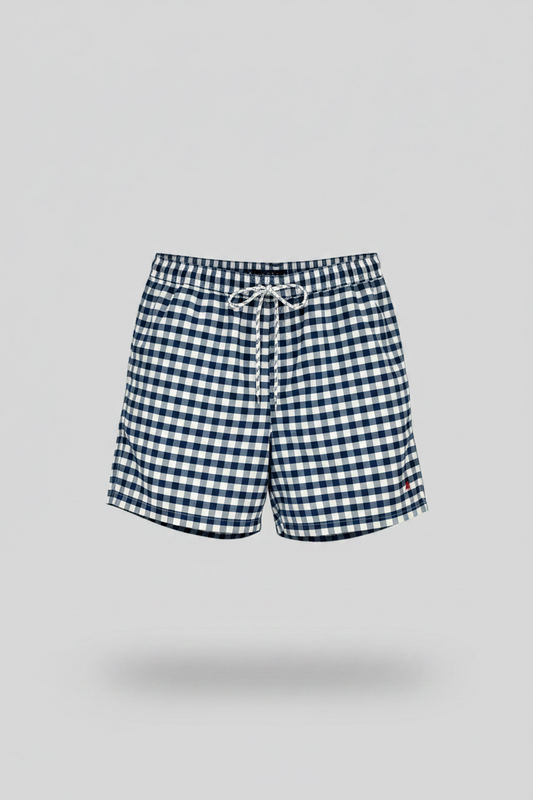 Short de baño Brooks Brothers 🐑 de cuadros gingham en color azul navy y blanco Talla XL