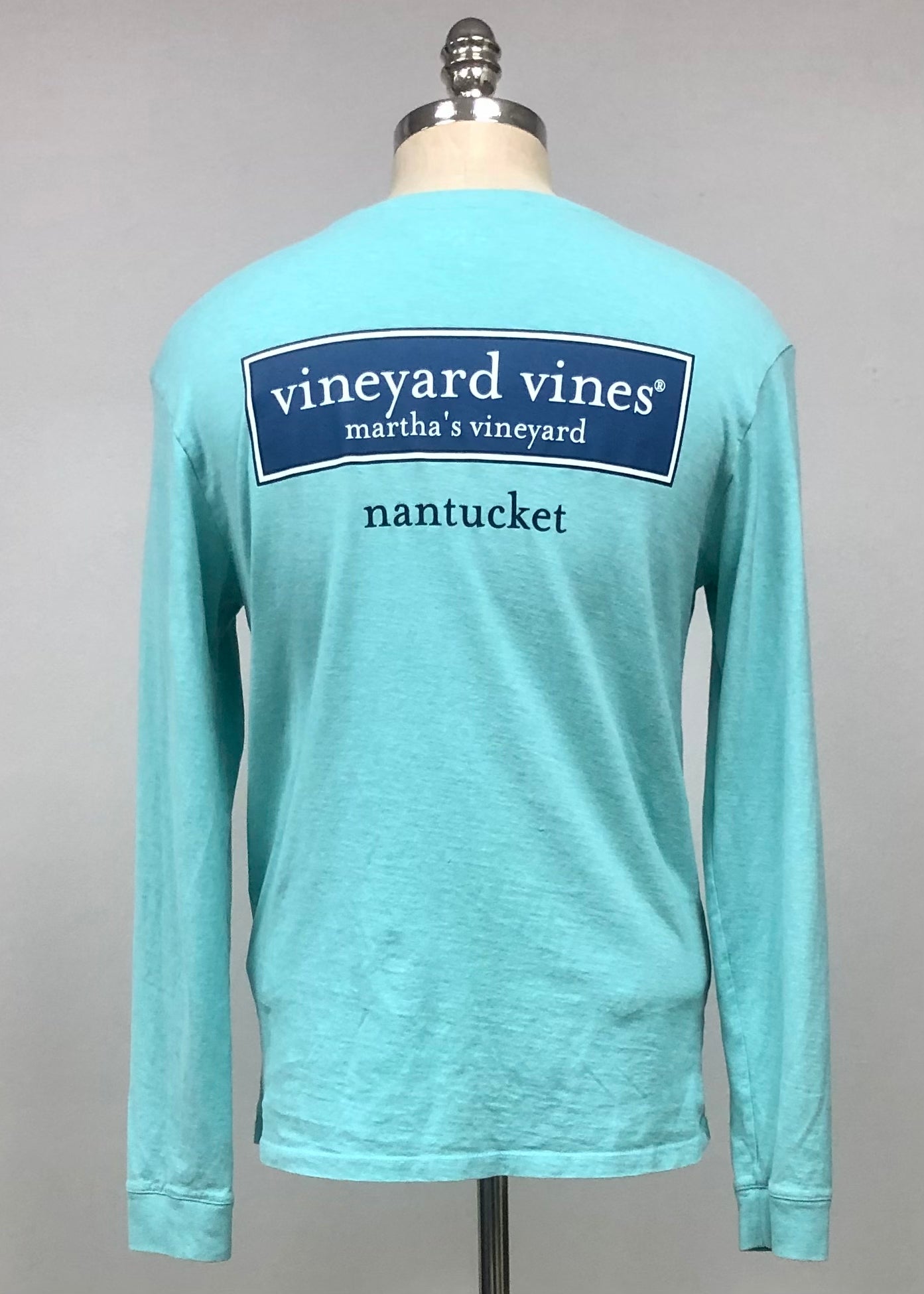 Camiseta de bolsillo Vineyard Vines 🐳 color turquesa con Diseño Marthas Vineyard Talla Small