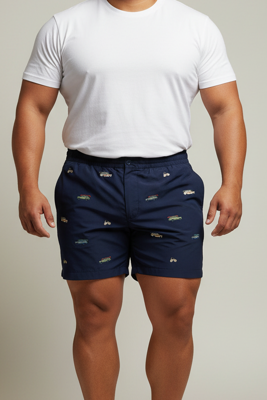 Short de baño Polo Ralph Lauren 🏇🏼 color azul navy con diseño de autos talla S