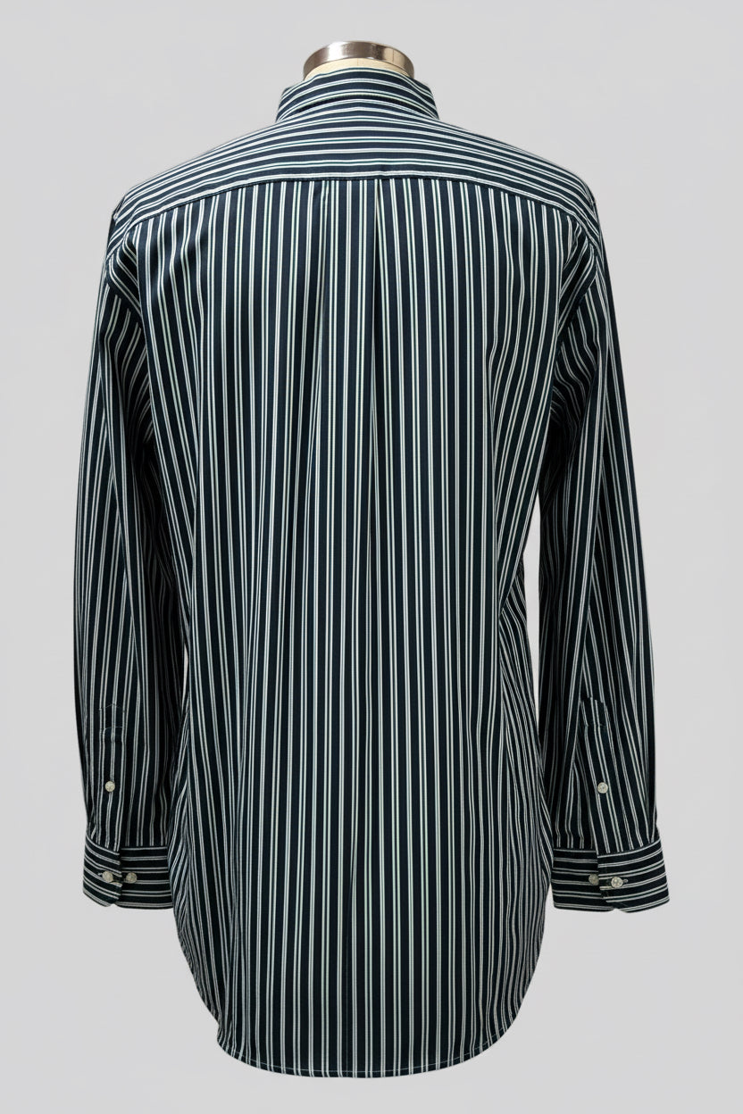 Camisa de botones Tommy Hilfiger 🇺🇸 de rayas en color azul L, turquesa y blanco Talla XL Entalle Custom Fit