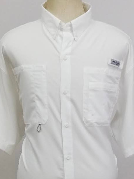 Camisa de botones Columbia 🔹color blanco con Omni Shade Manga corta Talla XL