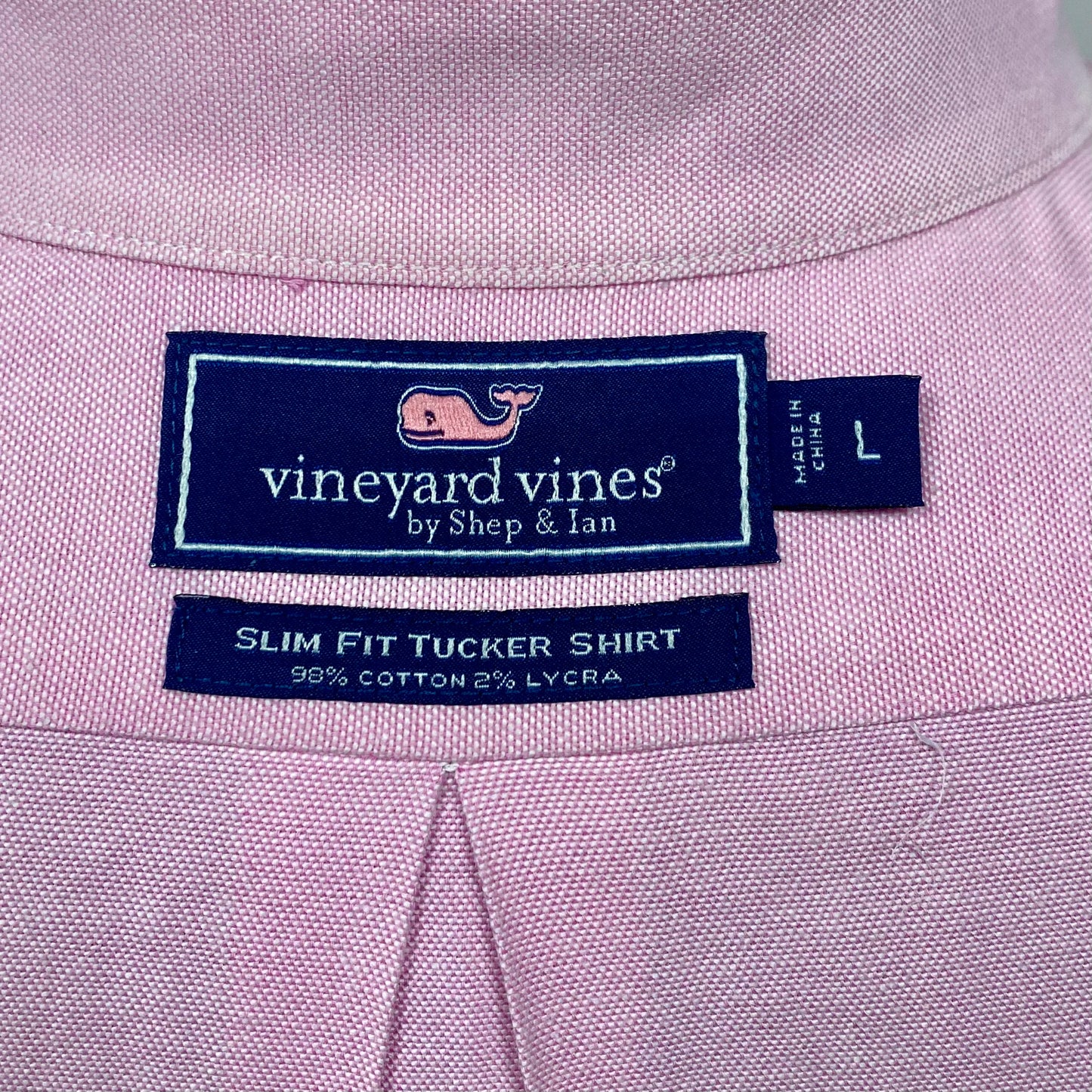 Camisa de botones Vineyard Vines 🐳 Oxford Color rosado claro Talla L Entalle Slim Fit