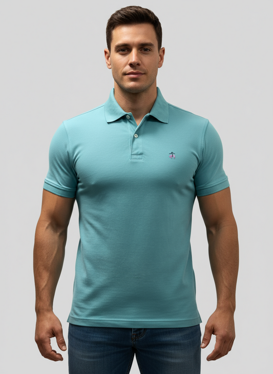 Camiseta Polo Brooks Brothers 🐑 color turquesa claro Talla S Entalle Regular