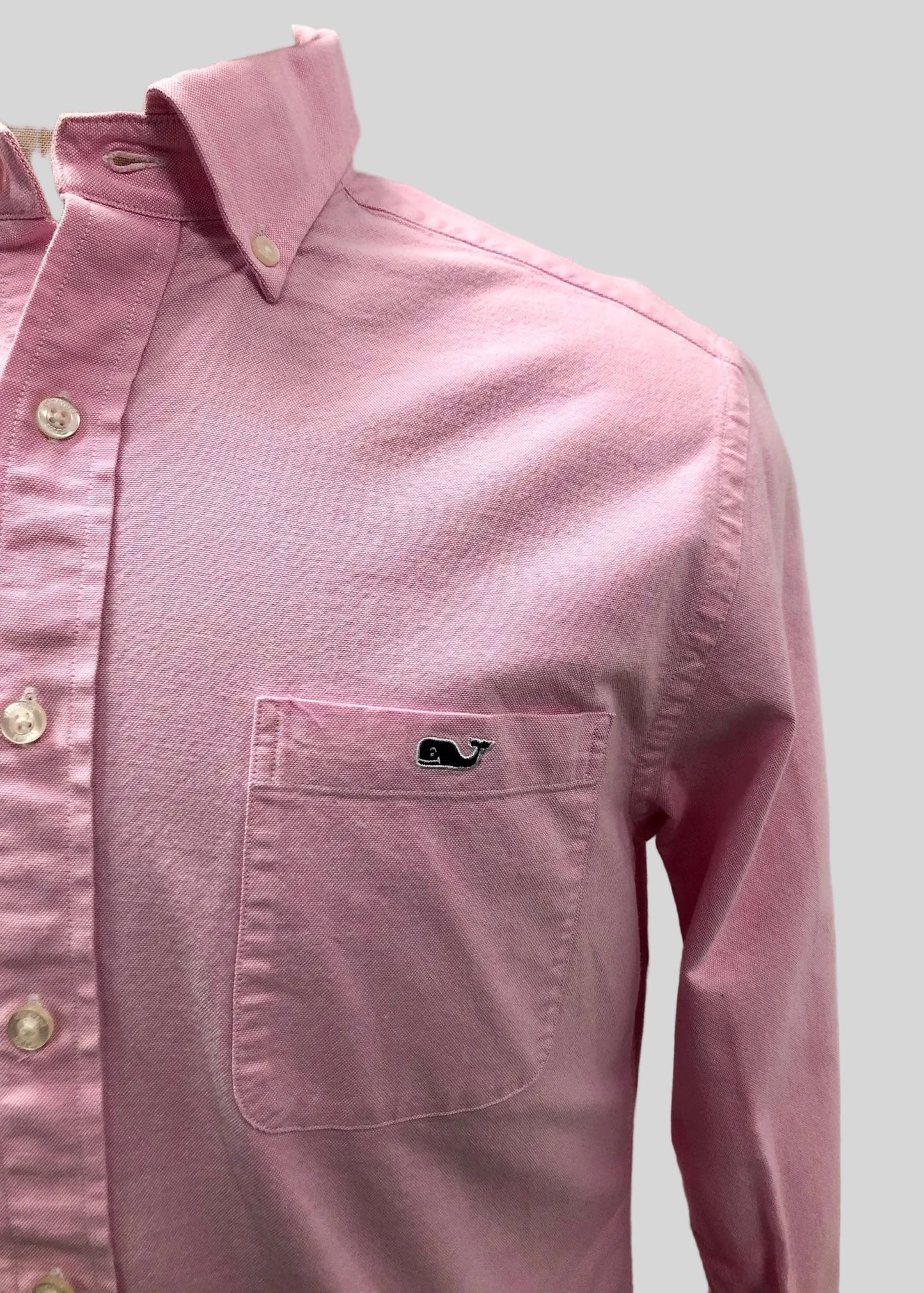 Camisa de botones Vineyard Vines 🐳 Oxford Color rosado claro Talla M Entalle Slim Fit