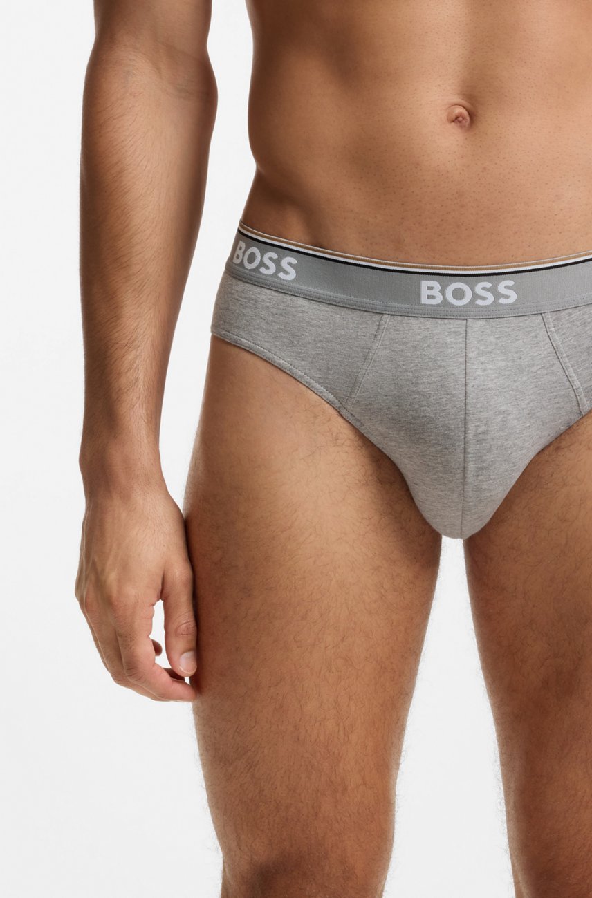 Paquete de 3 Calzoncillos a la cintura Hugo Boss 🇩🇪 - Tela algodon stretch en color negro y gris Talla S
