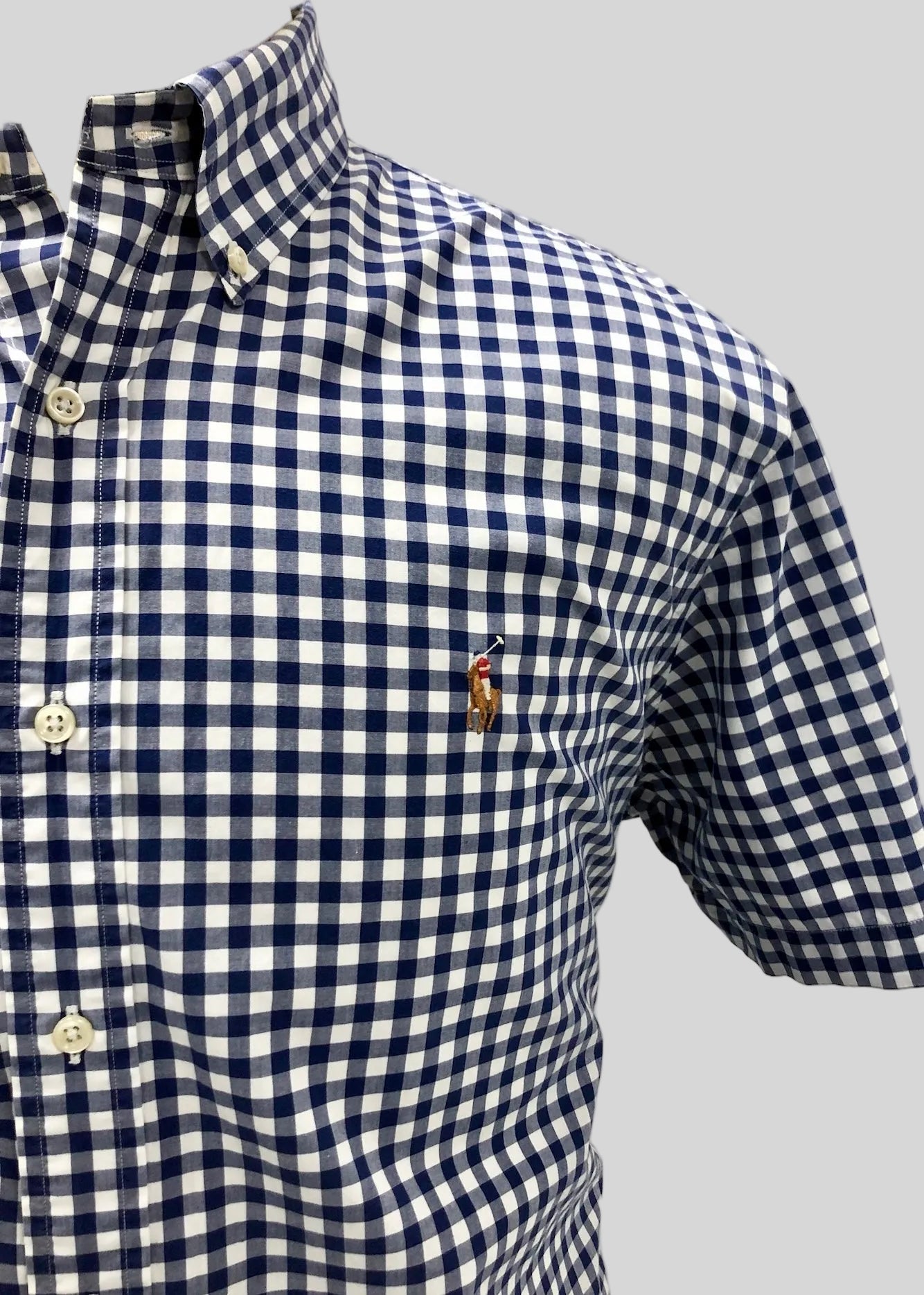Camisa Polo Ralph Lauren 🏇🏼 de cuadros en azul y blanco Talla XL Entalle Clásico