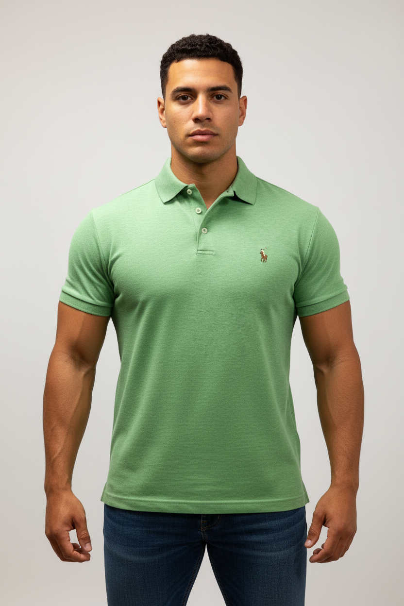Camiseta Polo Ralph Lauren 🏇🏼color verde claro Talla M Entalle Custom Slim Fit