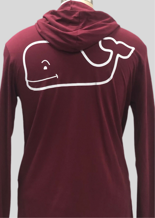 Camiseta con capucha Vineyard Vines 🐳 color rojo oscuro con Diseño de Ballena Talla S (ver descripción)