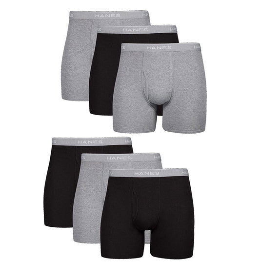 Calzoncillos tipo Boxer Hanes Comfortsoft en color negro y gris - Tela ligera en Talla M