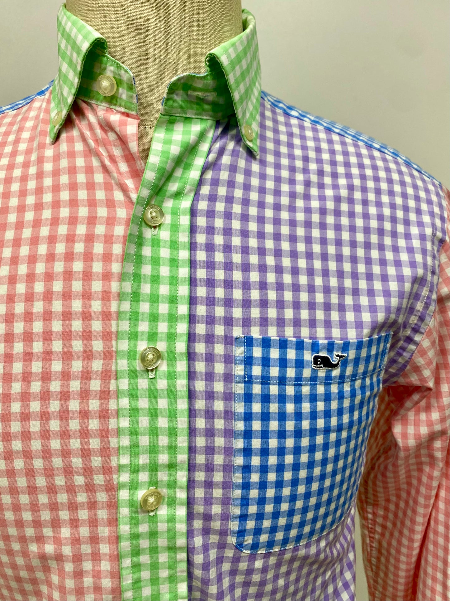 Camisa Vineyard Vines 🐳 de cuadros gingham multicolor Talla XS Entalle Regular