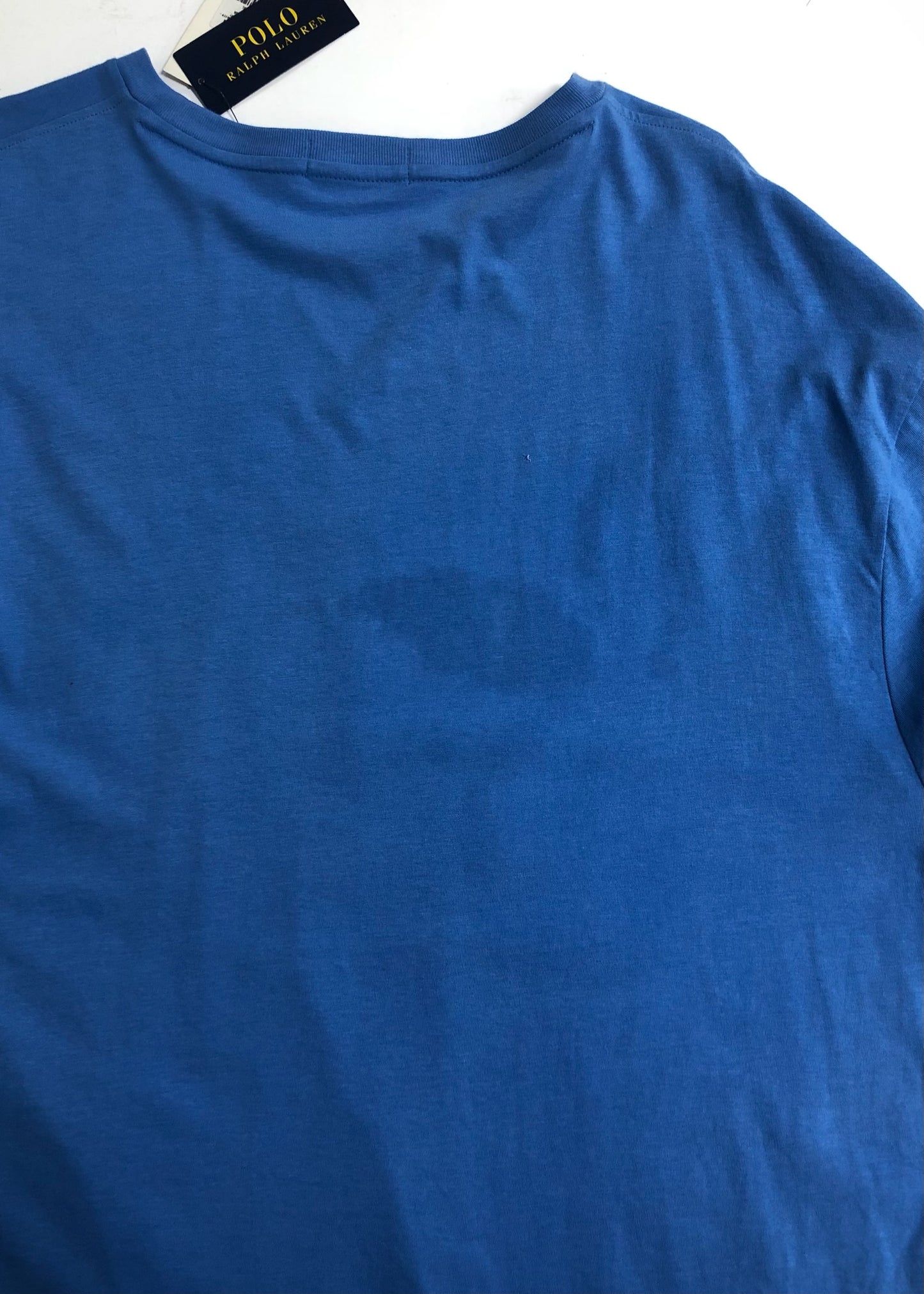 Camiseta cuello redondo Polo Ralph Lauren 🏇🏼 color celeste con diseño de polo bear Talla XXL Entalle Clásico