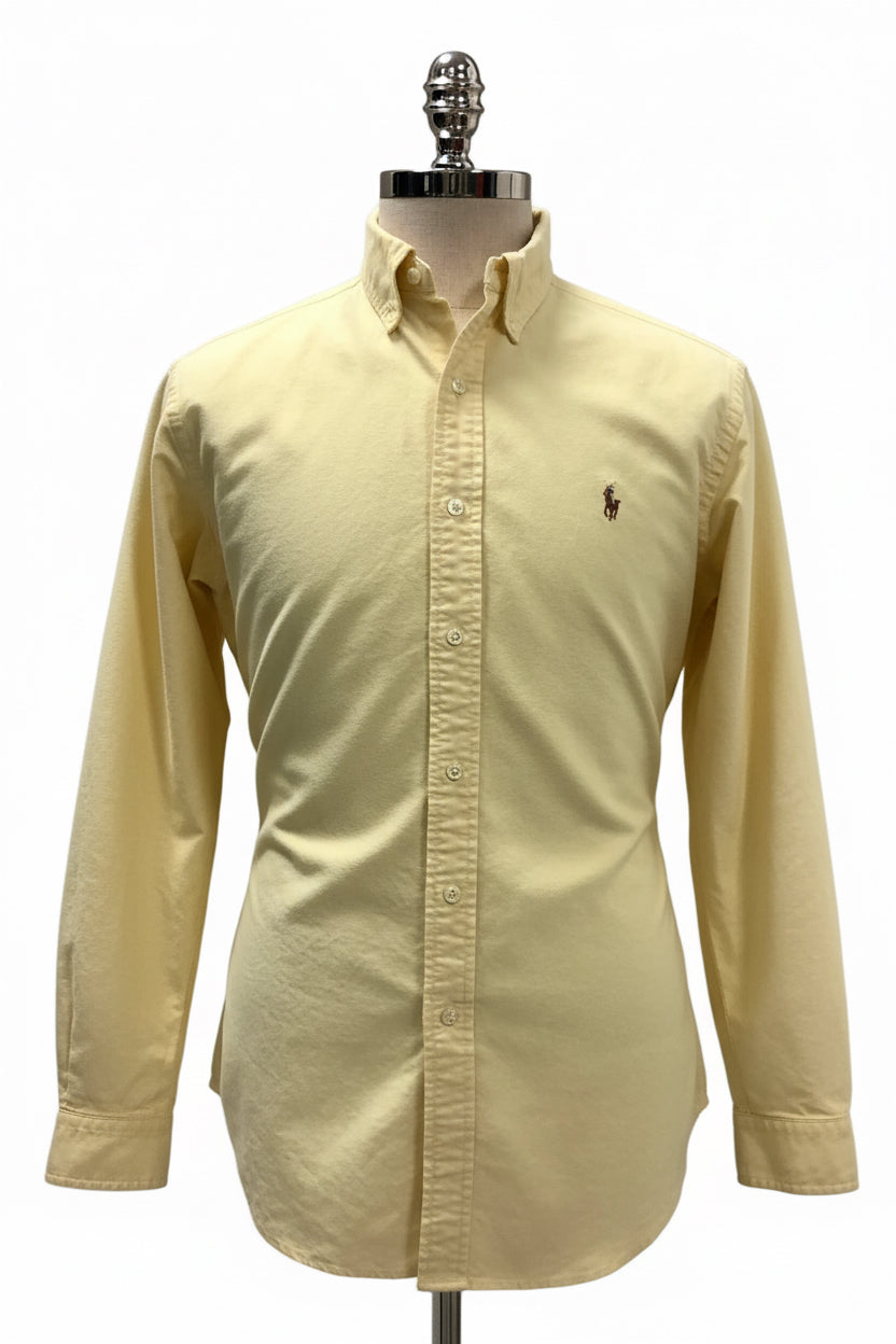 Camisa de botones Polo Ralph Lauren 🏇🏼 Oxford en color amarillo claro Talla M Entalle Clásico (ver descripción)