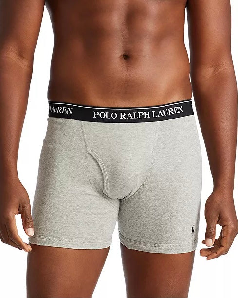 Paquete de 3 Boxer Briefs Polo Ralph Lauren 🏇🏼 Classic Fit Tela algodón stretch color rojo, negro y gris Talla M y L