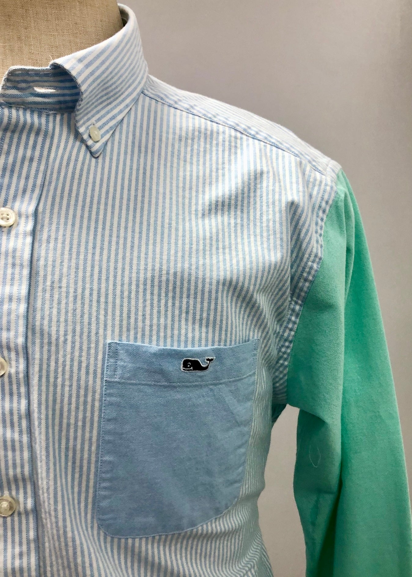 Camisa de botones Vineyard Vines 🐳 Oxford con de rayas multicolor Talla L Entalle Slim Fit
