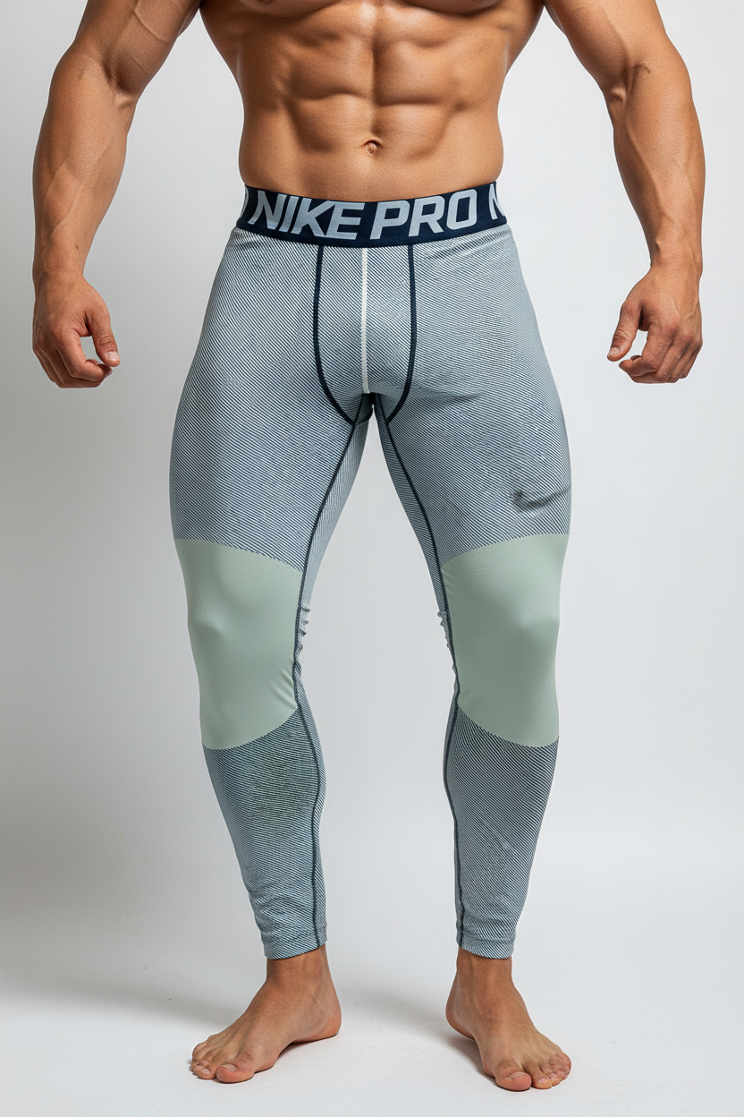 Mallas de entrenamiento licra Nike ✔️ Pro Dri-FIT de hombre con diseño de franjas en gris Talla XL
