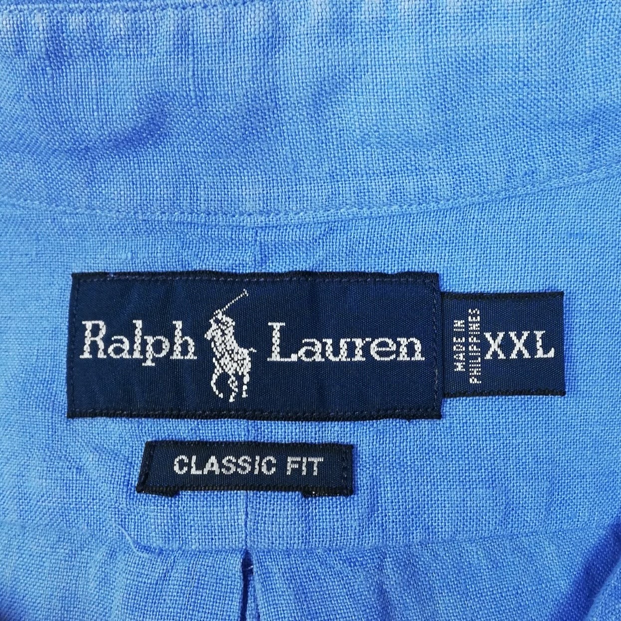 Camisa Polo Ralph Lauren 🏇🏼 de Lino en color celeste Talla XXL Entalle Clásico