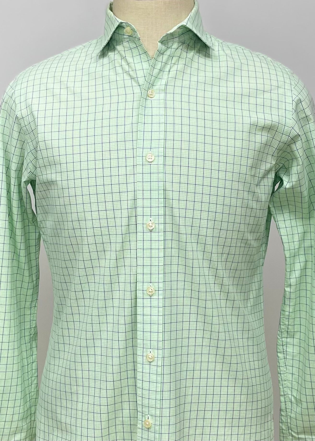 Camisa Polo Ralph Lauren 🏇🏼 con patron de cuadros verde y azul Entalle Custom Fit