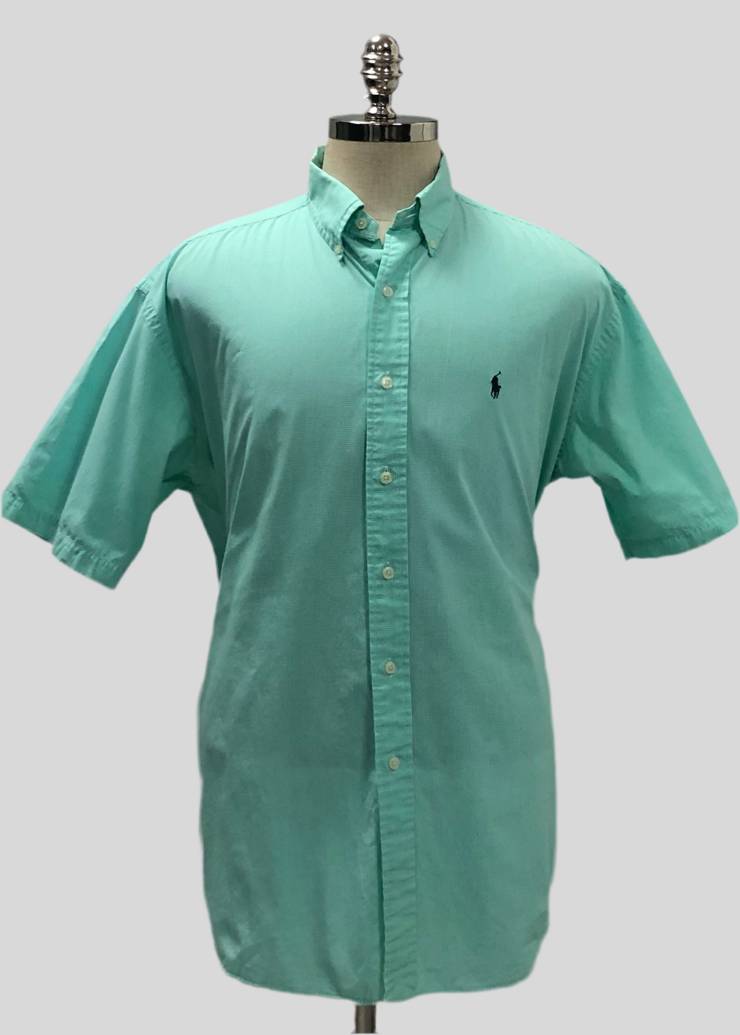 Camisa Polo Ralph Lauren 🏇🏼 de cuadros finos en verde y blanco Talla XL Entalle Regular (ver descripción)