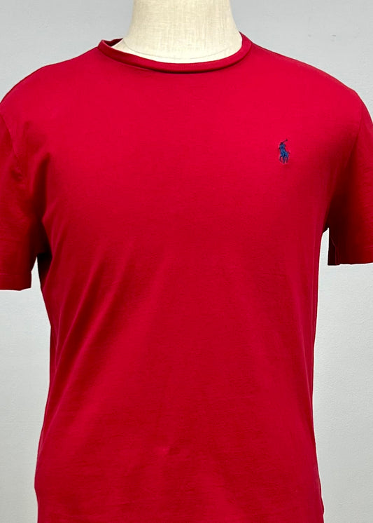 Camiseta cuello redondo Polo Ralph Lauren 🏇🏼 color rojo y logo en azul Talla XL