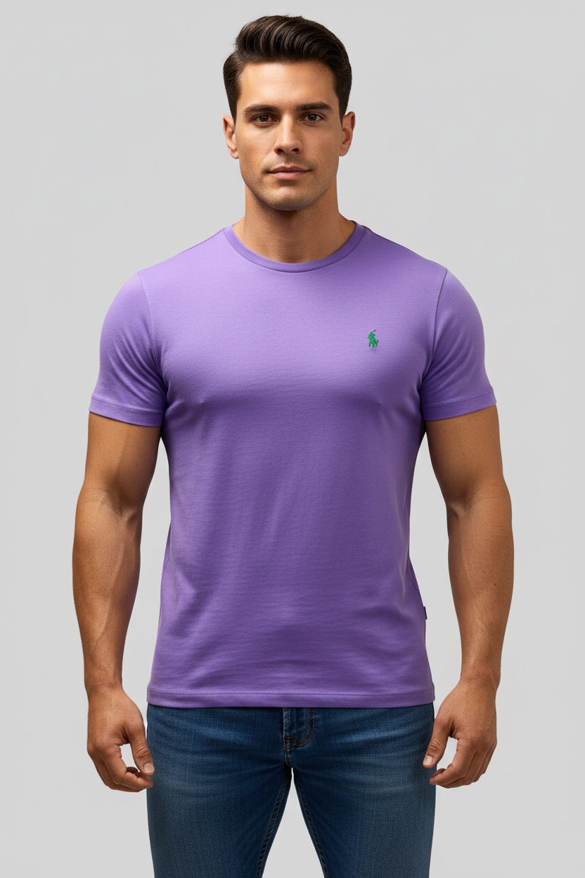 Camiseta cuello redondo Polo Ralph Lauren 🏇🏼 color lila Talla Small