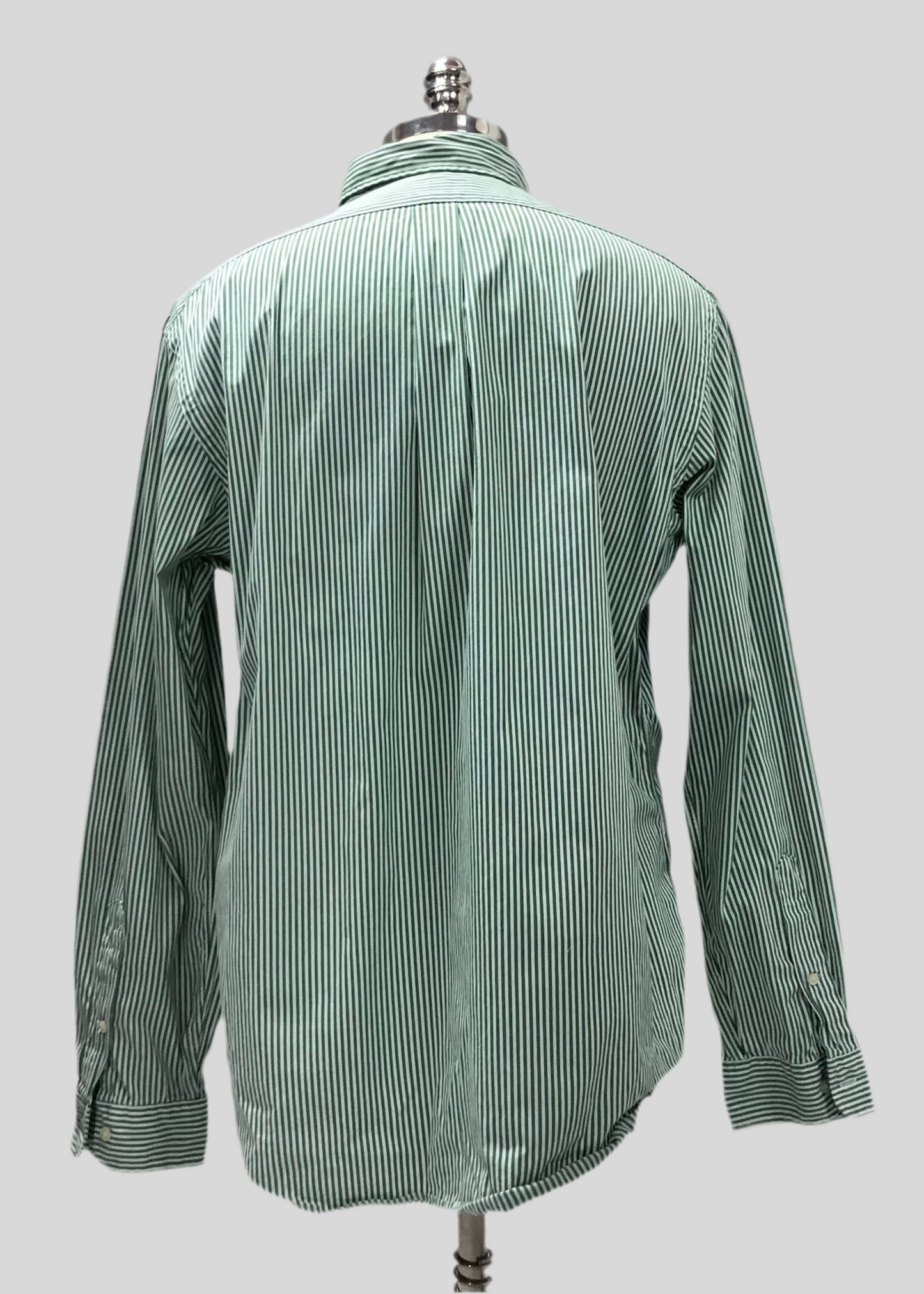 Camisa Polo Ralph Lauren 🏇🏼 con patrón de rayas en color verde claro y blanco Talla XL Entalle Regular