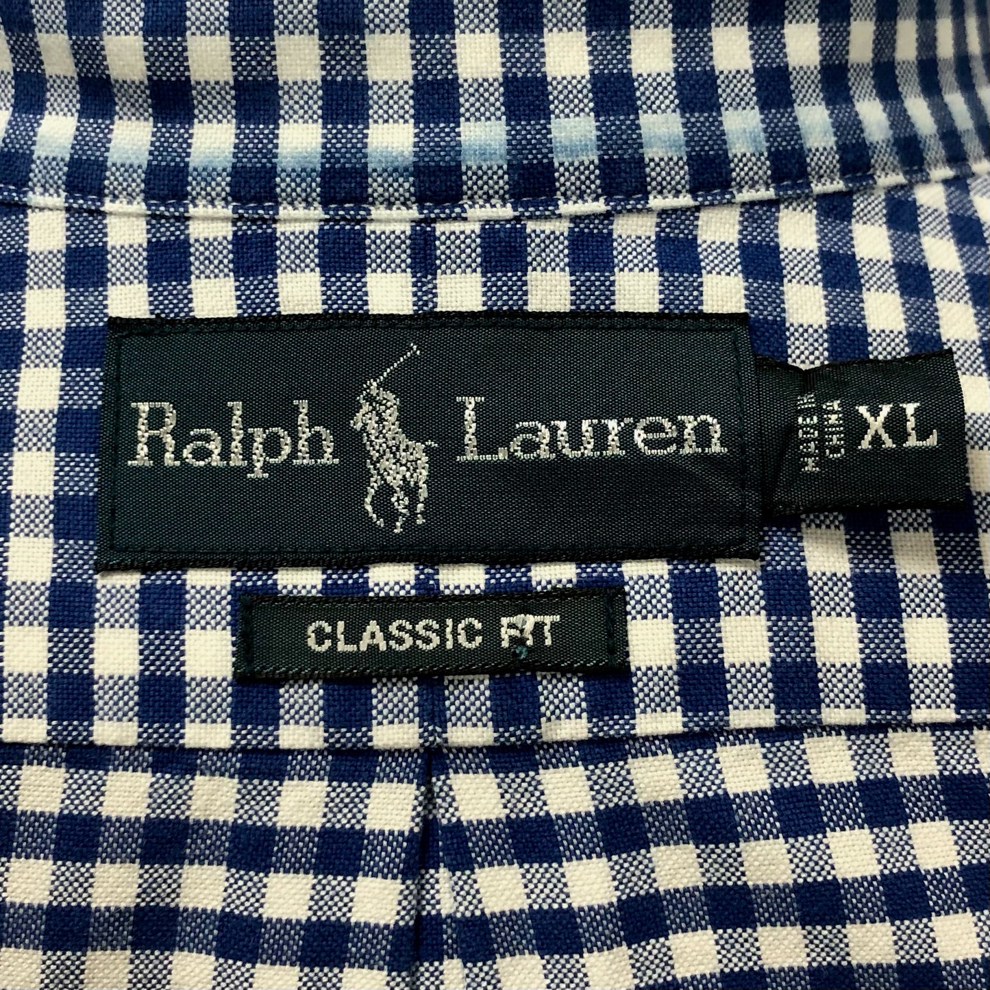 Camisa Polo Ralph Lauren 🏇🏼 Oxford con patron de cuadros gingham azul y blanco Talla XL Entalle Clásico